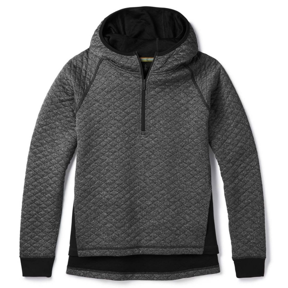 Smartwool Diamond Peak Quilted Pullover S Gray Hoodie Wool Blend 1/4 Zip - Picture 1 of 5